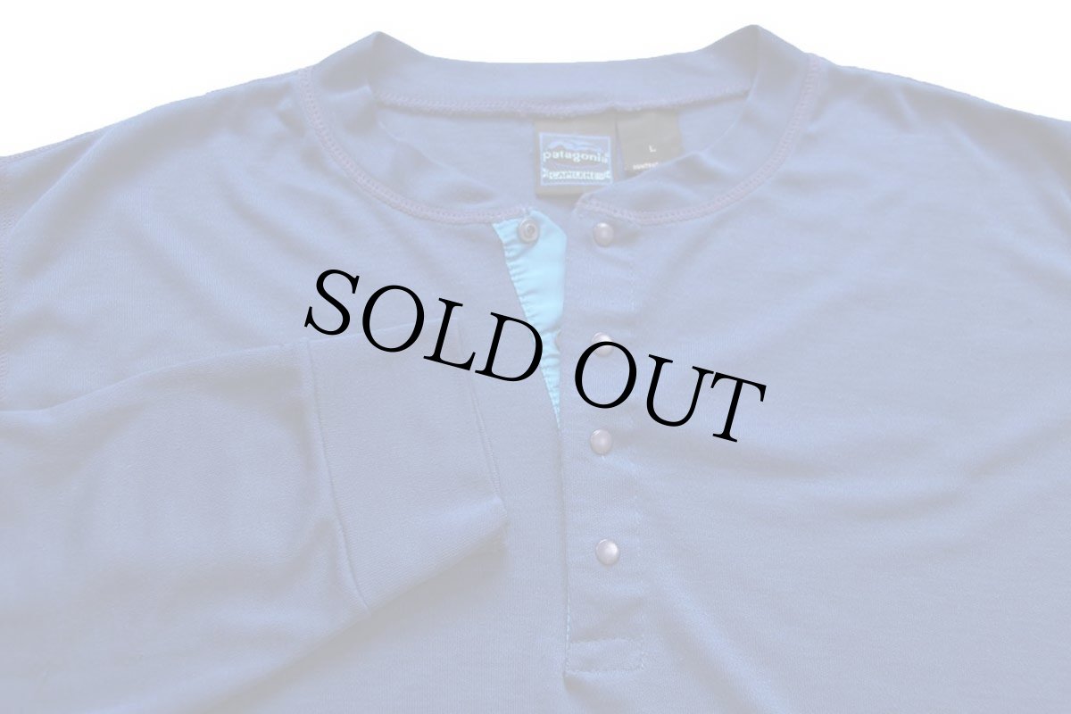 画像4: 90s patagoniaパタゴニア CAPILENEキャプリーン ヘンリーネック アンダーシャツ 紺 L (4)