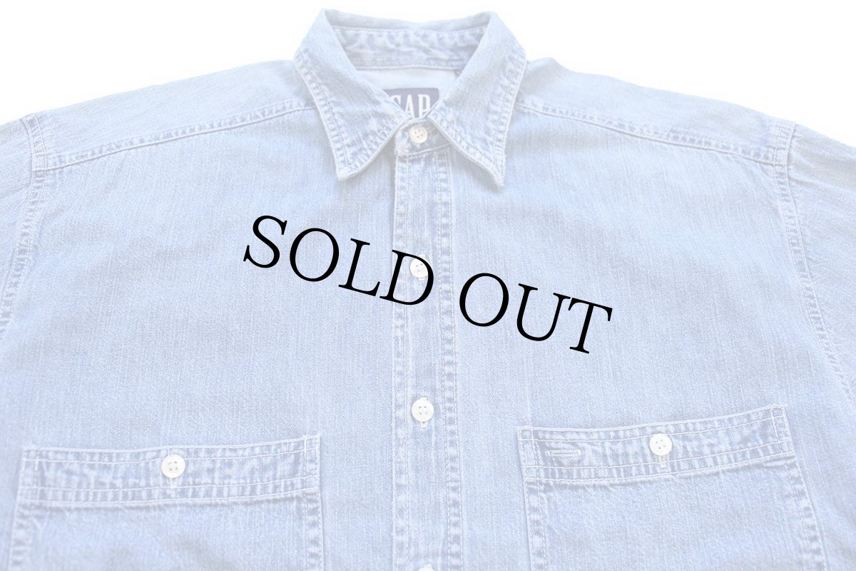 画像3: 90s GAPギャップ デニムシャツ S (3)