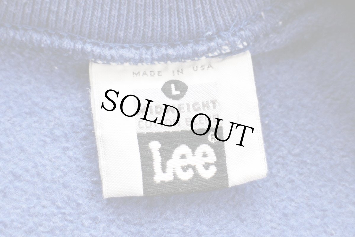 画像4: 80s USA製 Leeリー 無地 半袖スウェット 青 L★ブランク (4)