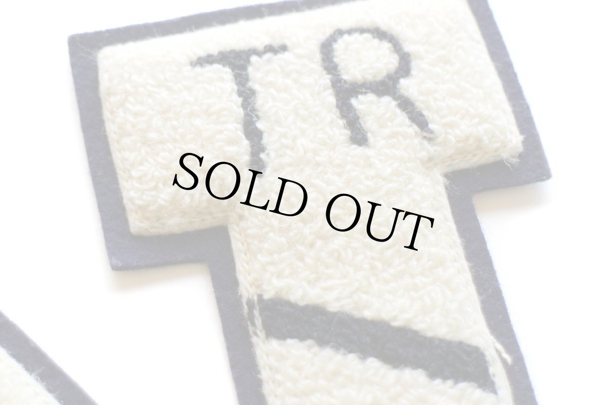 画像3: ビンテージ N TR レタードパッチ 紺×オフホワイト★ワッペン (3)