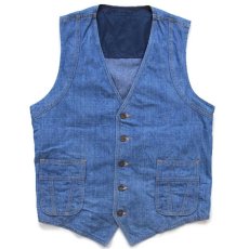 画像1: 80s Leeリー ダンガリーベスト 4ポケット 40R (1)