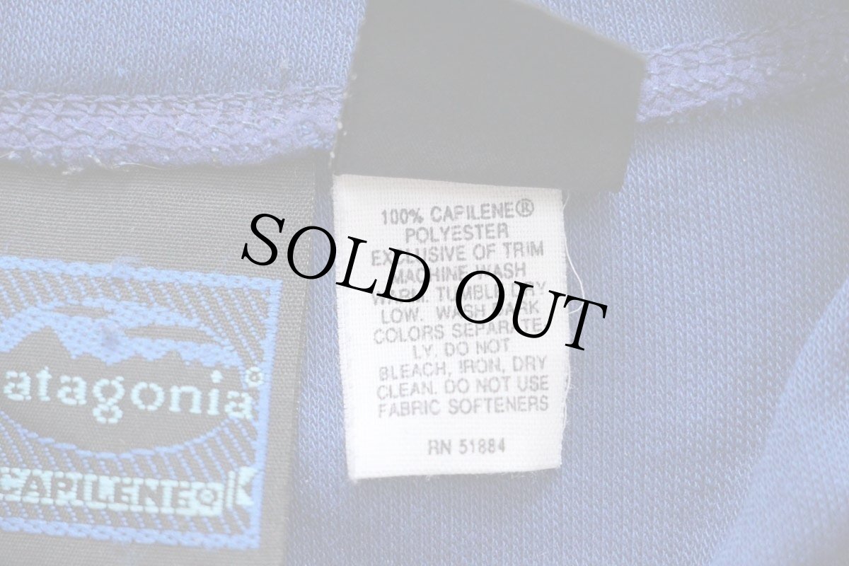 画像6: 90s patagoniaパタゴニア CAPILENEキャプリーン ヘンリーネック アンダーシャツ 紺 L (6)