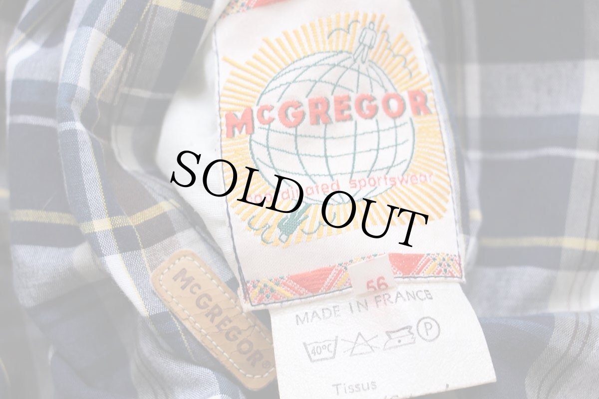 画像5: 80s フランス製 McGREGORマクレガー マドラスチェック×無地 リバーシブル ハリントンジャケット 56 (5)