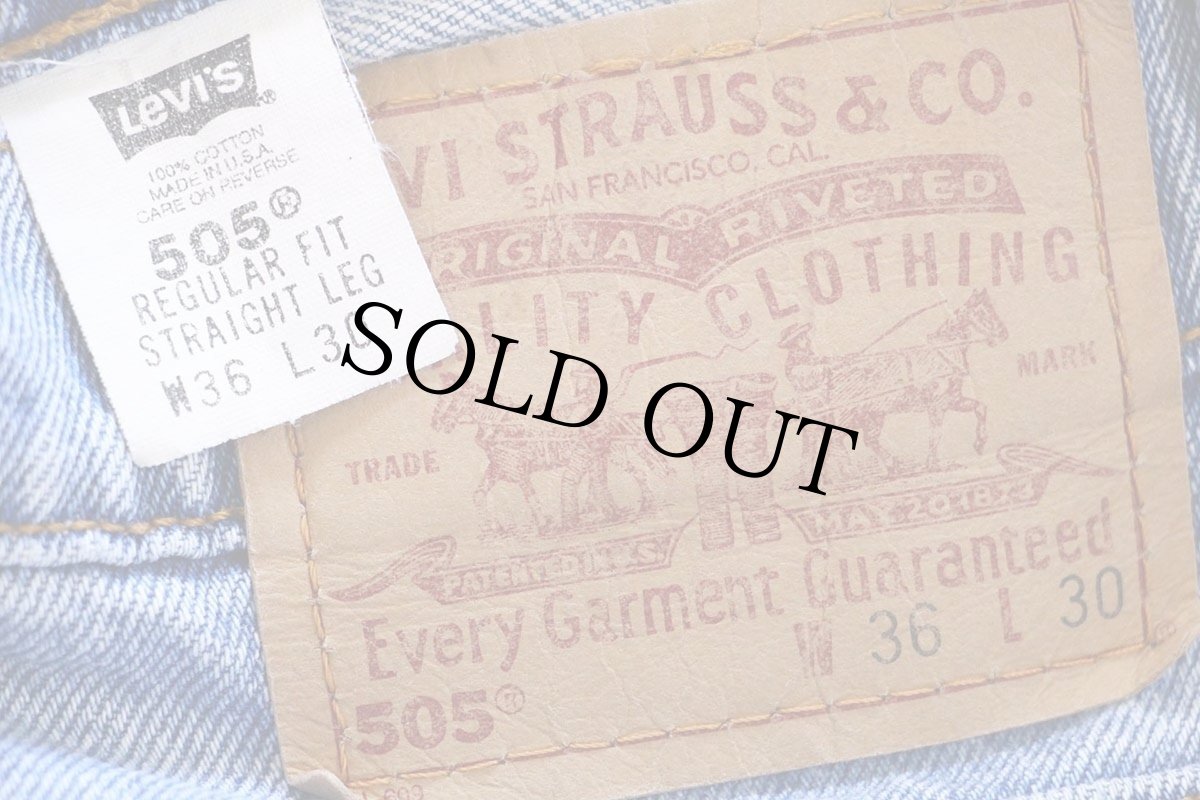 画像6: 90s USA製 Levi'sリーバイス 505 デニムパンツ W36 L30★151 (6)