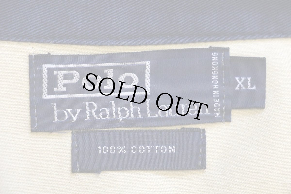 画像4: 90s ポロ ラルフローレン ワンポイント チンスト付き コットンジャケット ライトカーキ XL (4)