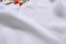 画像6: 70s フラワー刺繍 半袖 シフォン チュニック ホワイト 42 (6)