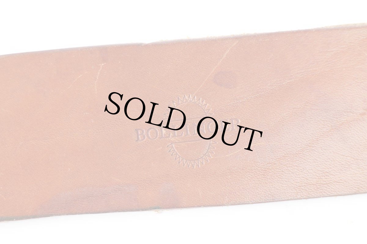 画像5: メキシコ製 BOLLINGER 太レザーベルト 茶 L 38-42 (5)