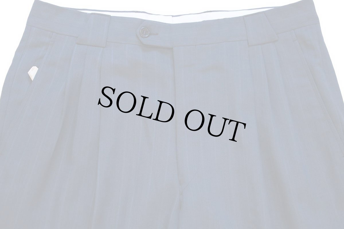 画像10: デッドストック★80s イタリア製 MAXIM'S 織り柄 ストライプ 2つボタン テーラードジャケット&パンツ セットアップ 48★スーツ (10)