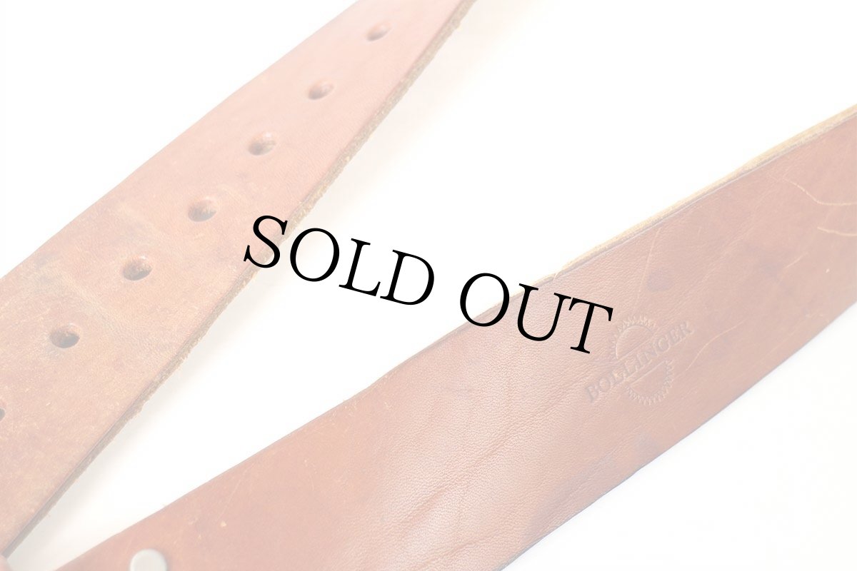 画像6: メキシコ製 BOLLINGER 太レザーベルト 茶 L 38-42 (6)