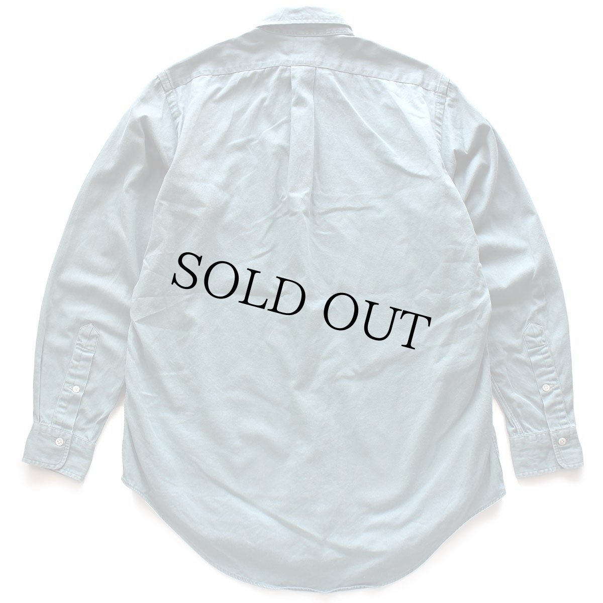 画像2: 90s ラルフローレン ワンポイント ボタンダウン コットンシャツ グリーングレー S (2)