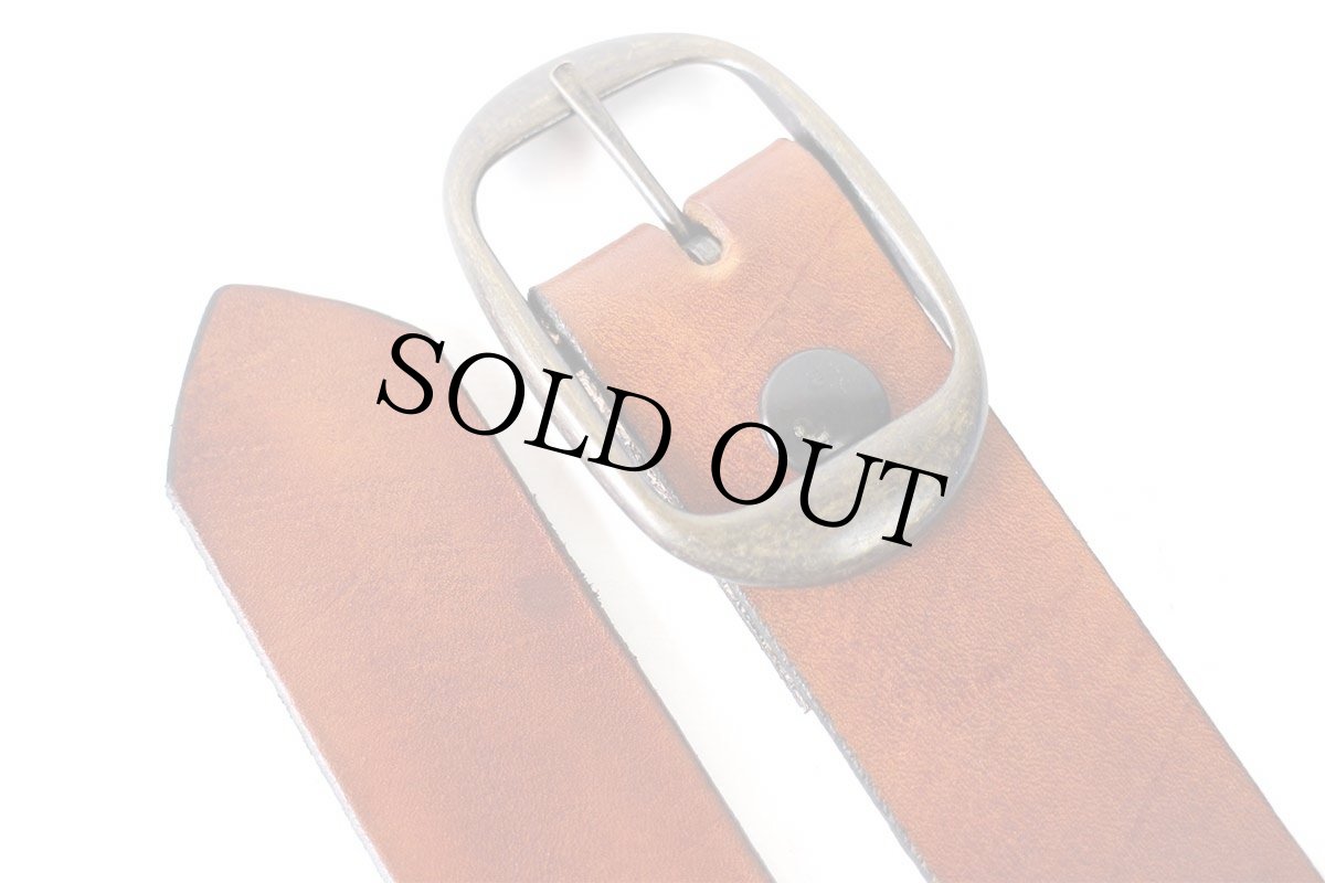 画像2: 新品★USA製 BRACKNEY LEATHER WORKS サン ムーン 型押し ペイント レザーベルト ブラウン 34 (2)