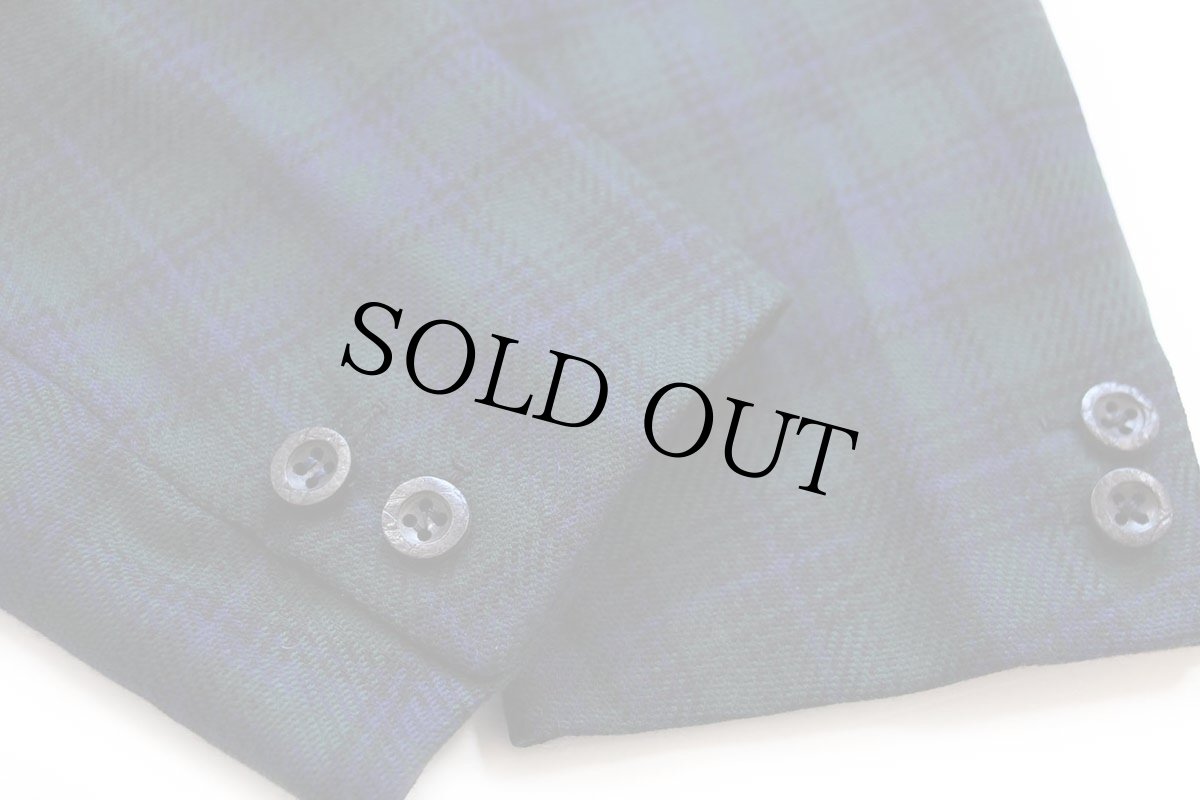 画像8: 80s d'Avenza タータンチェック 2つボタン ウール テーラードジャケット 41R★ブレザー (8)