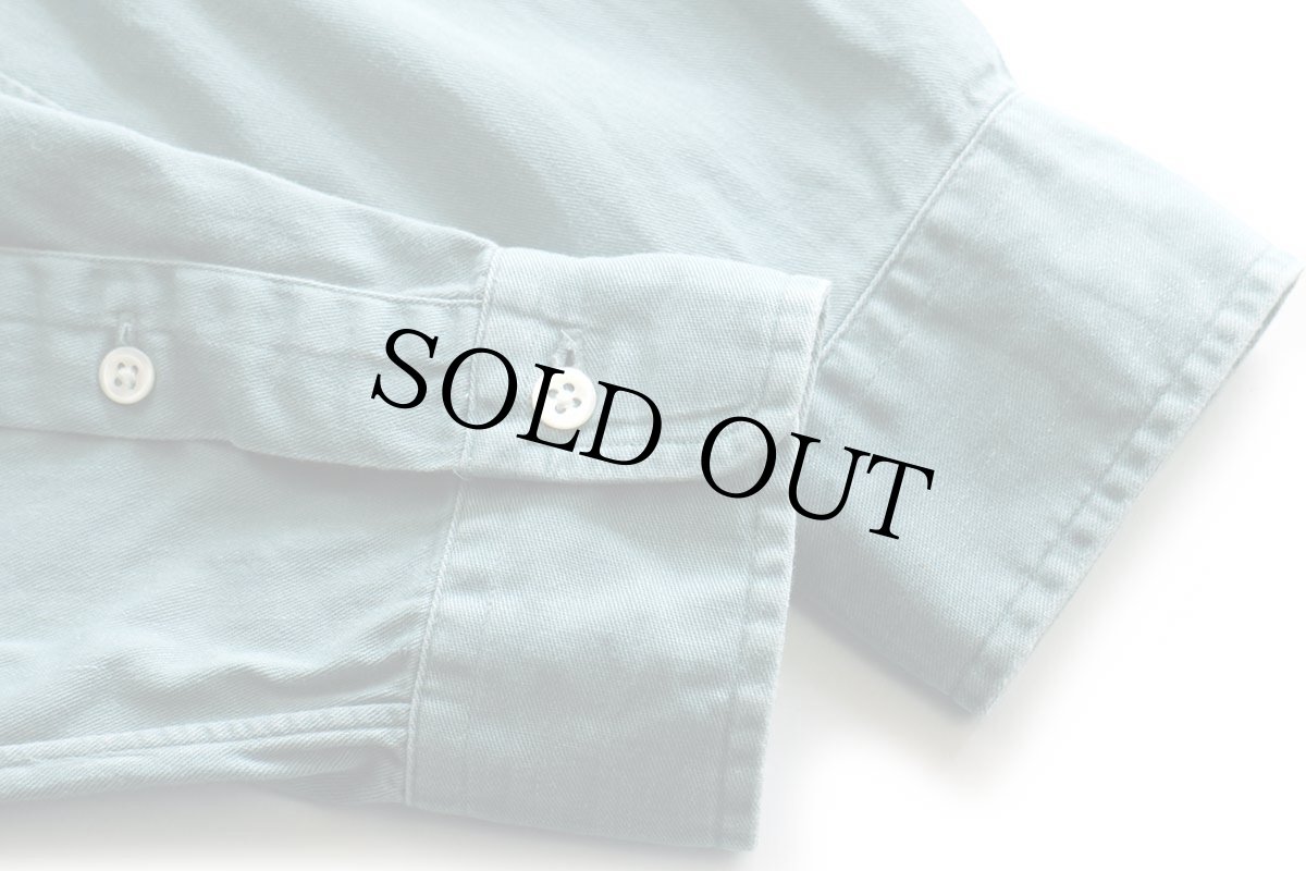 画像6: 90s ラルフローレン ワンポイント ボタンダウン コットンシャツ グリーングレー S (6)