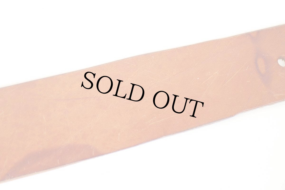 画像7: メキシコ製 BOLLINGER 太レザーベルト 茶 L 38-42 (7)