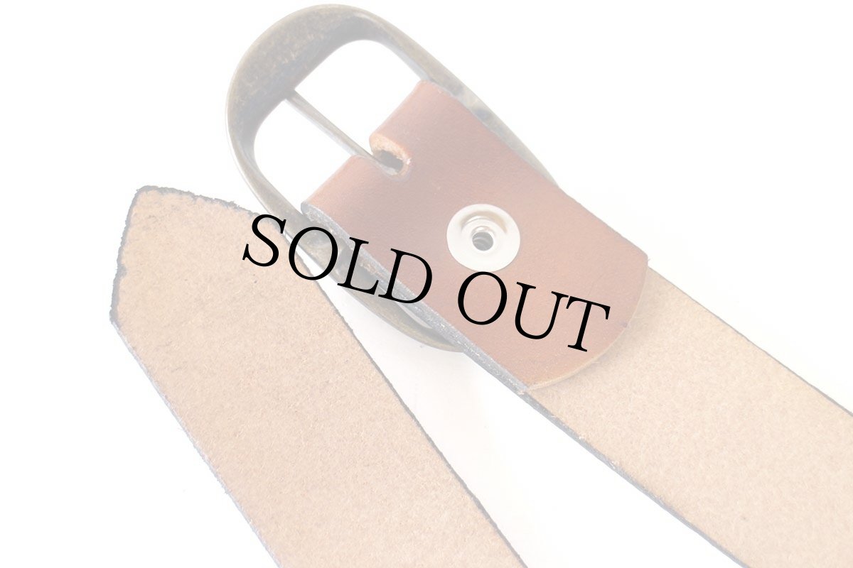 画像3: 新品★USA製 BRACKNEY LEATHER WORKS サン ムーン 型押し ペイント レザーベルト ブラウン 34 (3)