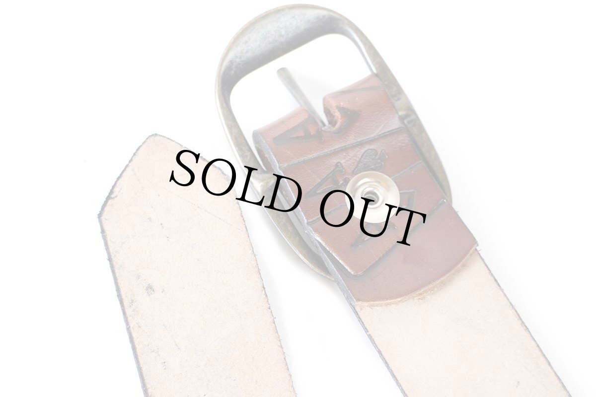 画像3: 新品★USA製 BRACKNEY LEATHER WORKS トランプ エース 型押し ペイント レザーベルト ブラウン (3)