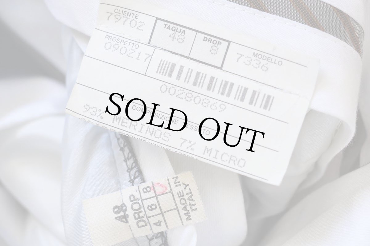 画像12: デッドストック★80s イタリア製 MAXIM'S 織り柄 ストライプ 2つボタン テーラードジャケット&パンツ セットアップ 48★スーツ (12)