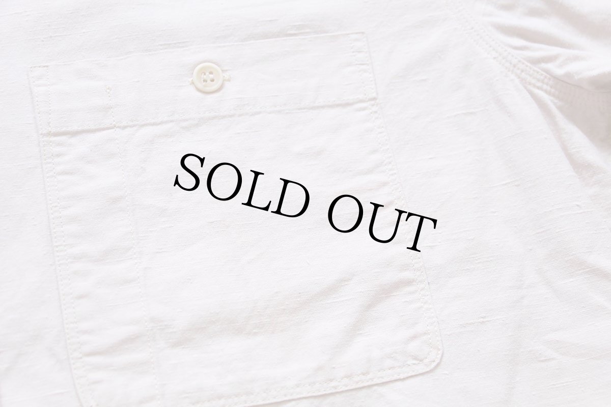 画像5: ルーマニア製 LEVI'Sリーバイス 刺繍入り エルボーパッチ コットン ワークシャツ 生成り L★ユーロ (5)