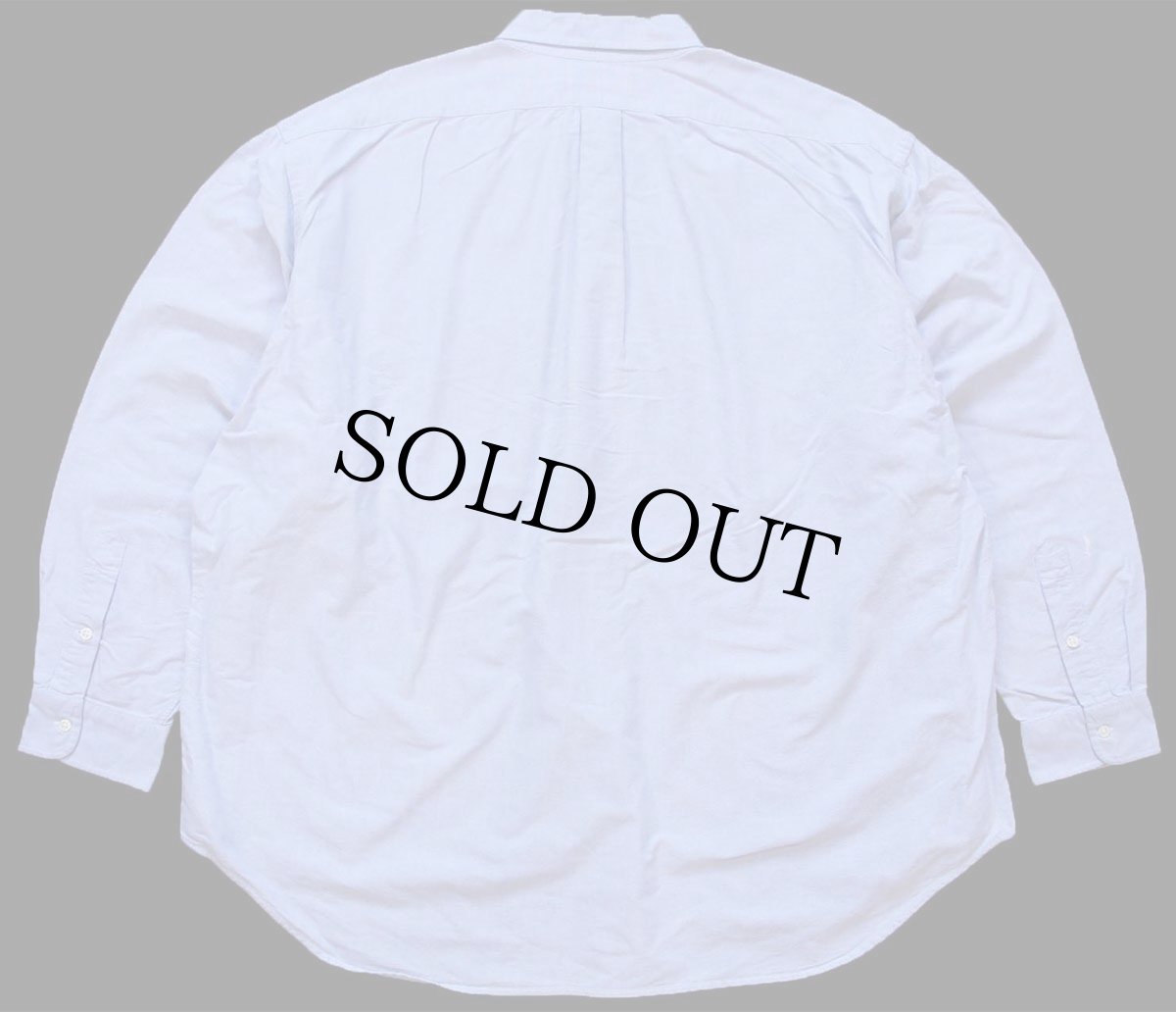 画像2: 00s ラルフローレン BIG SHIRT ワンポイント ポケット付き ボタンダウン オックスフォード コットンシャツ サックス XXL★特大 (2)