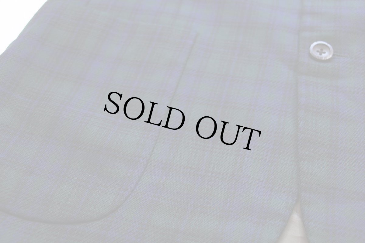 画像7: 80s d'Avenza タータンチェック 2つボタン ウール テーラードジャケット 41R★ブレザー (7)