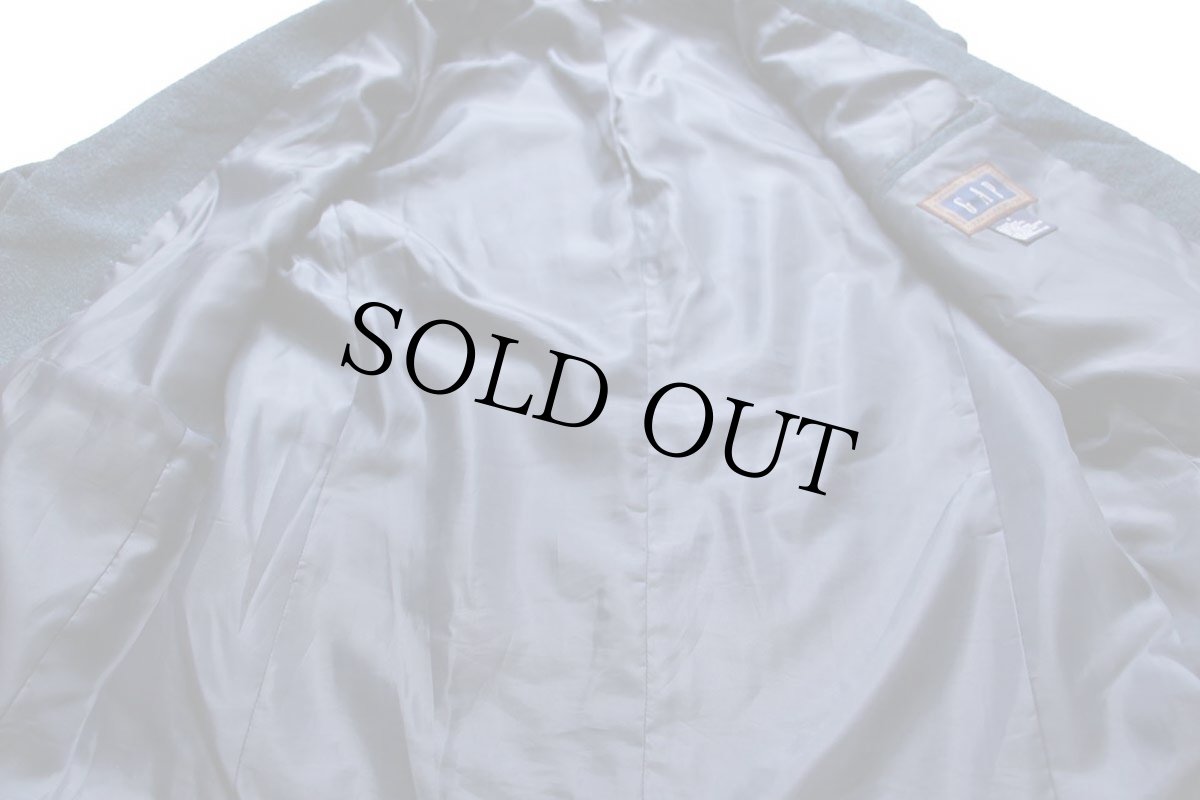 画像5: 90s GAPギャップ 3つボタン ウール混 テーラードジャケット 紺×緑 ミックス S★ブレザー (5)