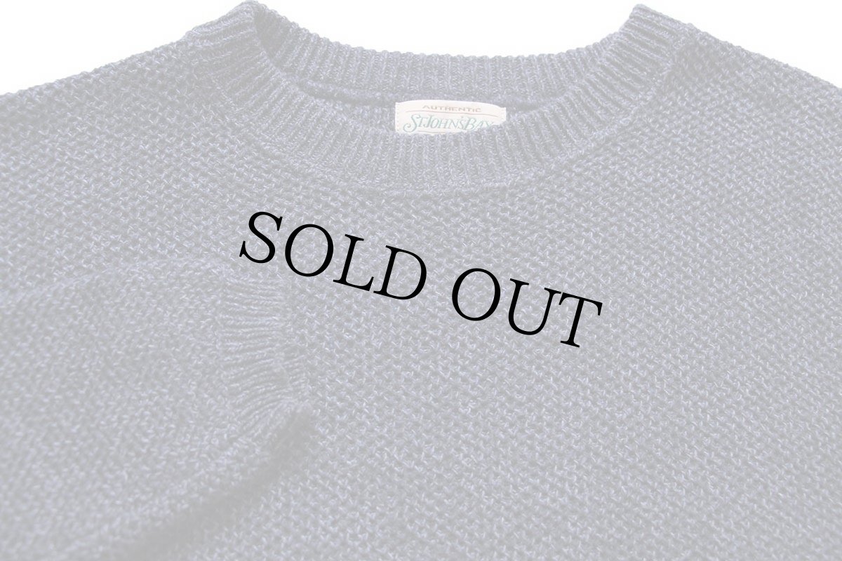 画像3: 90s USA製 STJOHN'SBAY 無地 コットン×アクリルニット セーター ネイビー ミックス M (3)