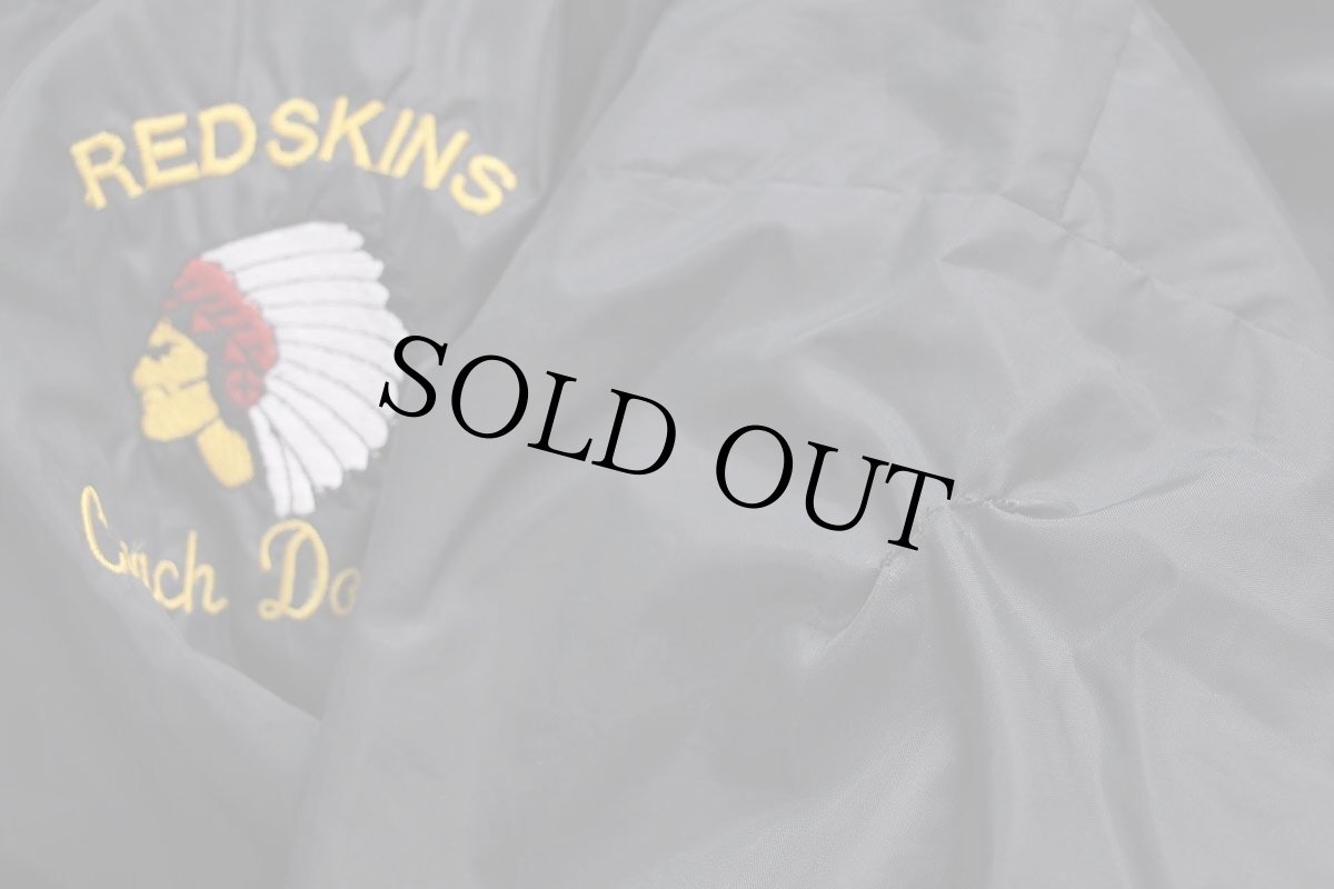 画像7: 90s USA製 WINDLESS REDSKINS インディアンヘッド 刺繍 ハーフジップ プルオーバー ナイロンパーカー 黒 2XL★特大 (7)