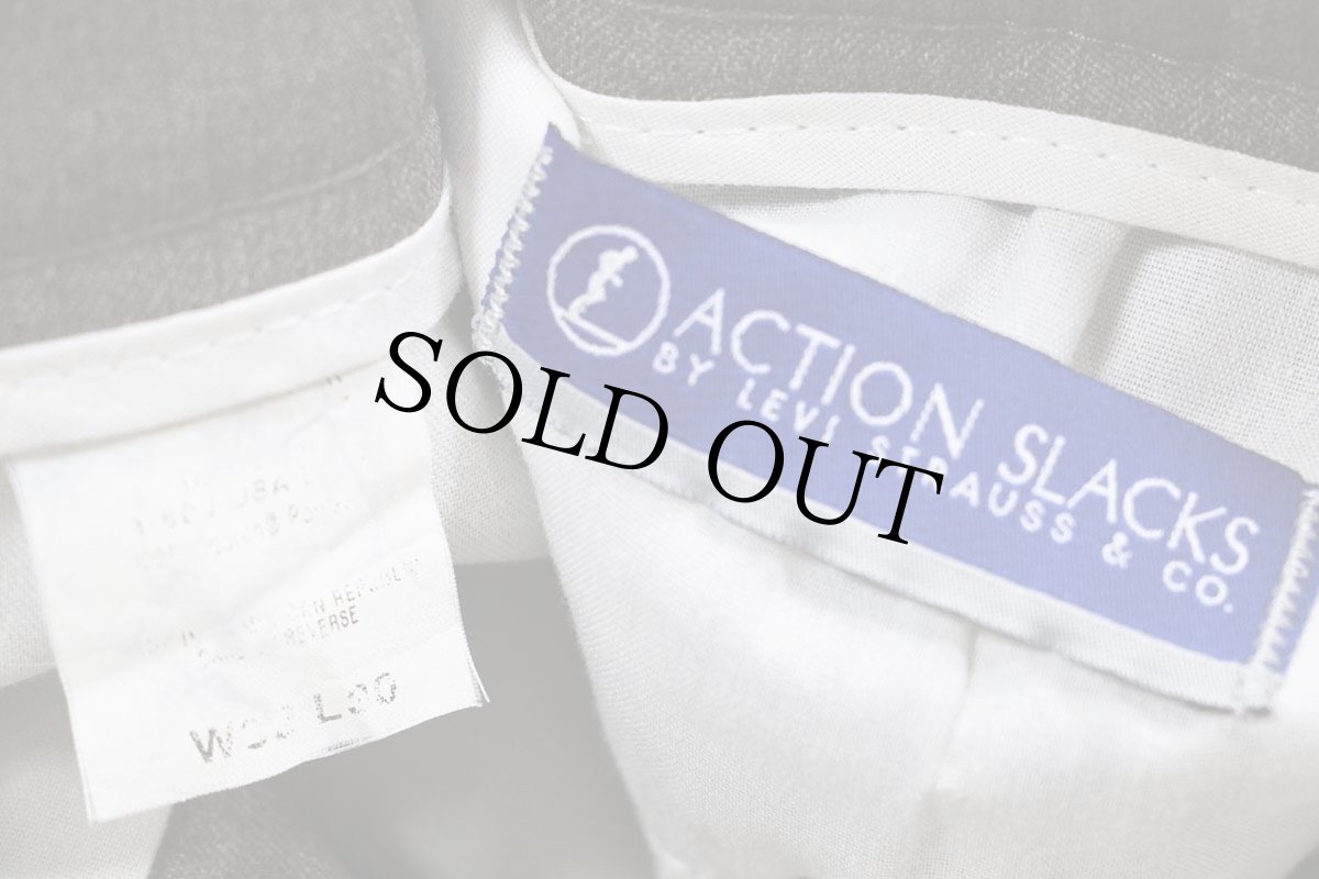 画像6: 00s Levi'sリーバイス ACTION SLACKS スラックス ポリエステルパンツ 杢グレーブラウン w32 L30★スタプレ (6)