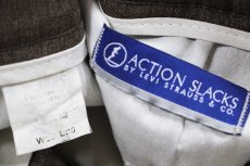 画像6: 00s Levi'sリーバイス ACTION SLACKS スラックス ポリエステルパンツ 杢グレーブラウン w32 L30★スタプレ (6)