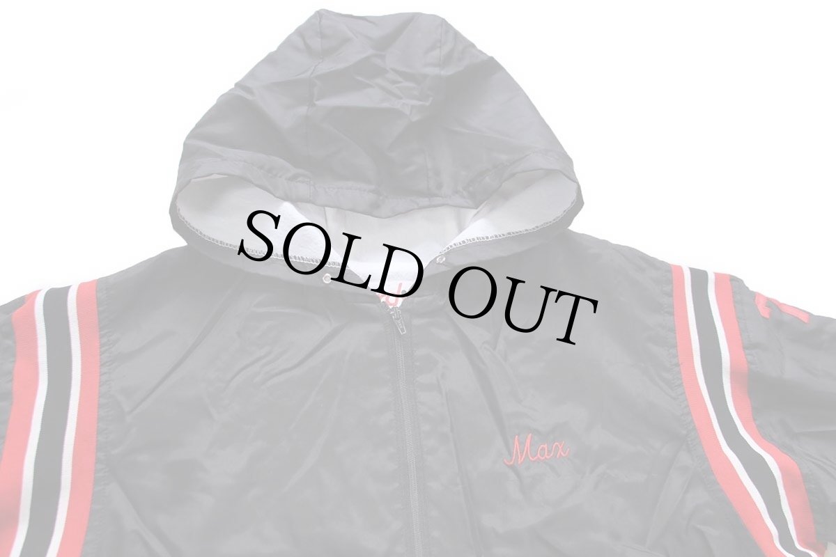 画像3: 90s USA製 Birdie TIGERS CHAMPIONS タイガー 刺繍 ハーフジップ プルオーバー ナイロンパーカー 黒 L (3)