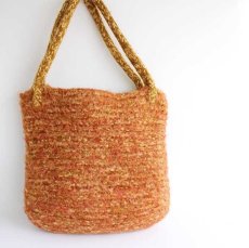 画像3: ビンテージ ハンドメイド ウール モヘヤ ニット ハンドバッグ (3)