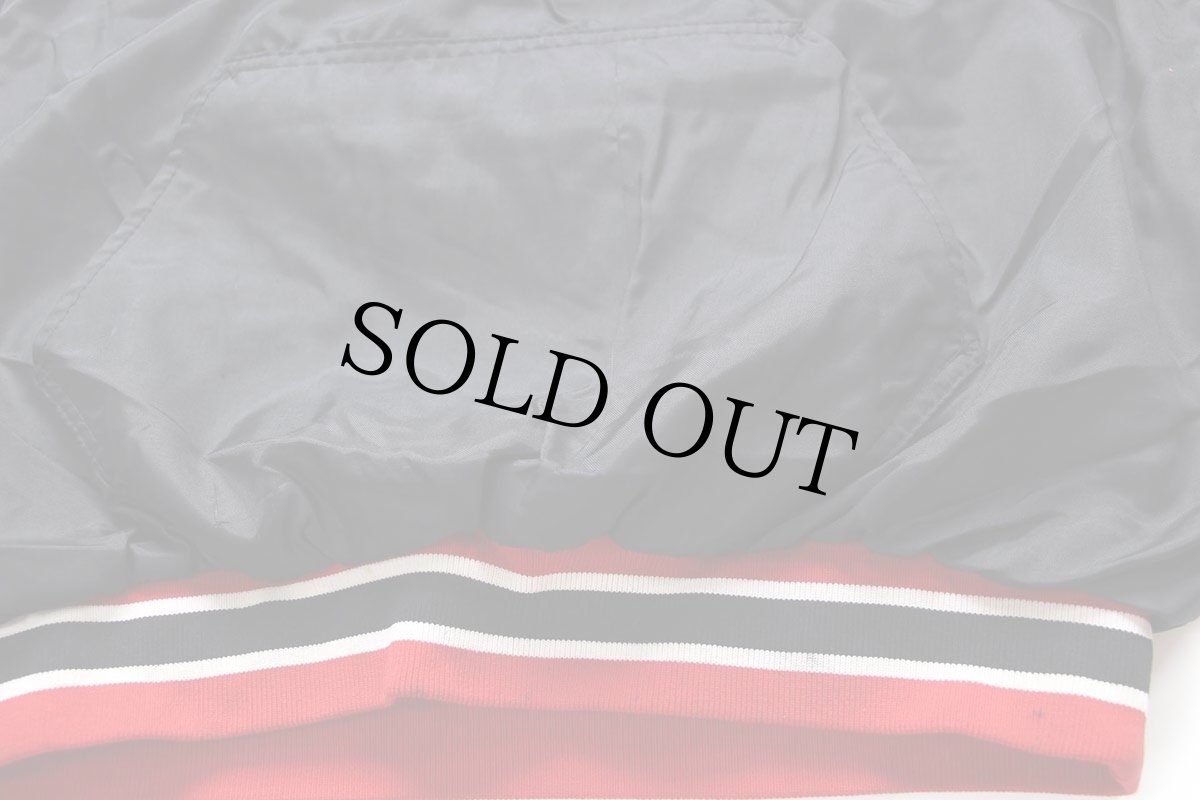 画像7: 90s USA製 Birdie TIGERS CHAMPIONS タイガー 刺繍 ハーフジップ プルオーバー ナイロンパーカー 黒 L (7)