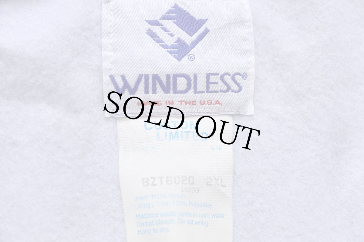 画像4: 90s USA製 WINDLESS REDSKINS インディアンヘッド 刺繍 ハーフジップ プルオーバー ナイロンパーカー 黒 2XL★特大 (4)