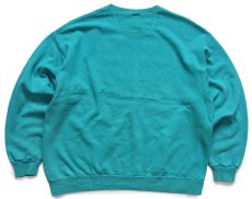 画像2: 90s USA製 duofold ロゴ刺繍 前V スウェット エメラルドグリーン (2)