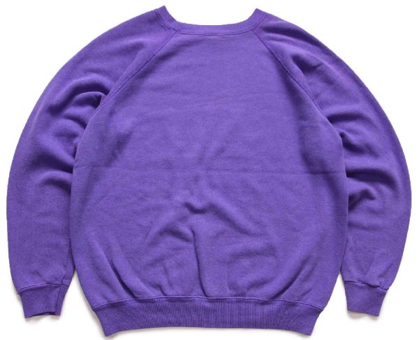 80s USA製 Hanes 無地 スウェット 紫 フェード L☆ブランク