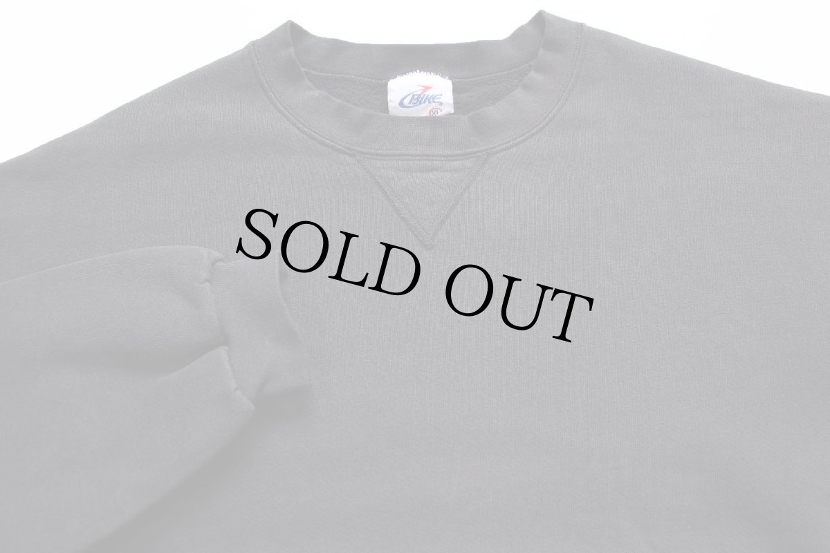 画像3: 90s BIKE 無地 前V スウェット 黒 フェード XL★ブランク (3)