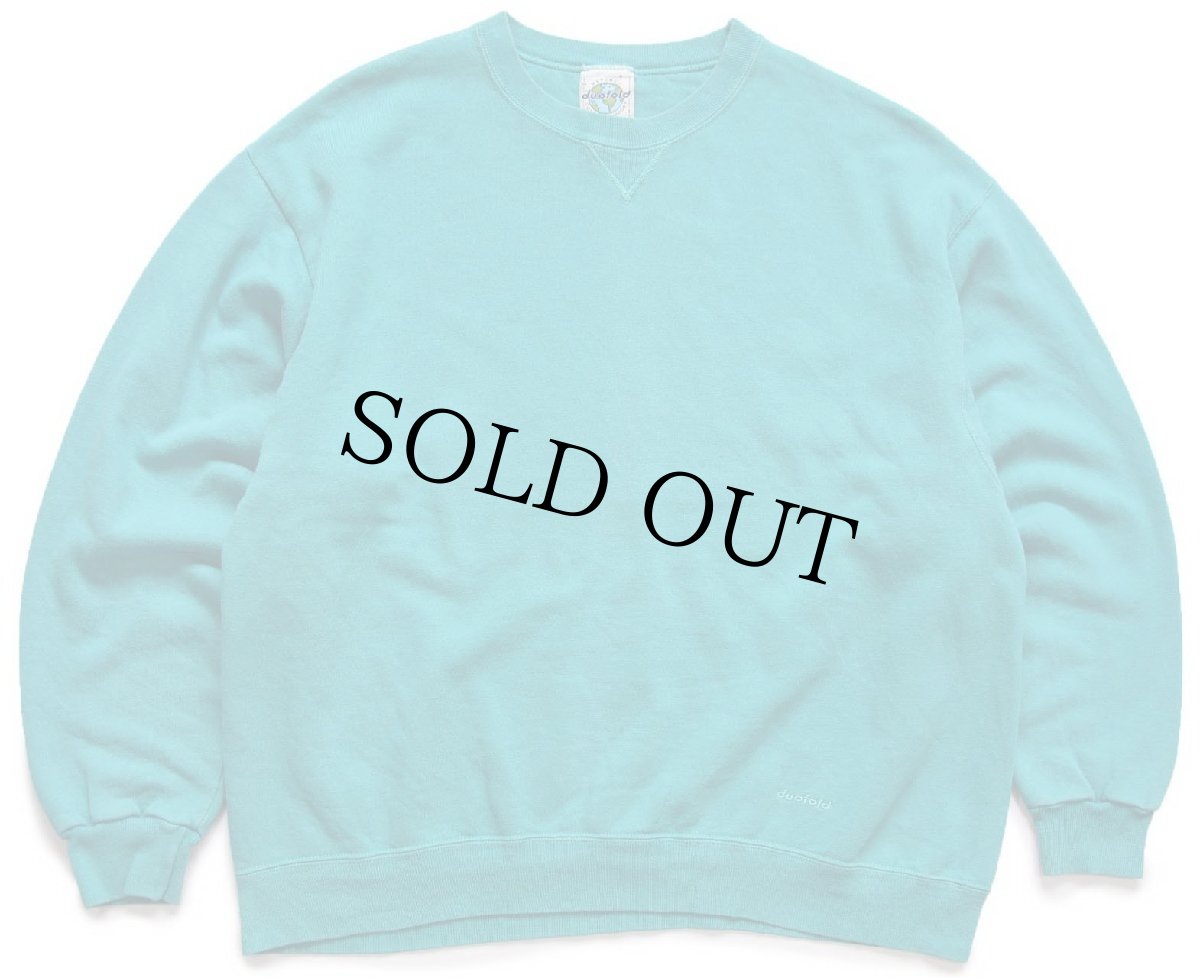 画像1: 90s USA製 duofold ロゴ刺繍 前V スウェット エメラルドグリーン (1)