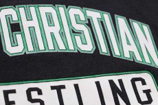 画像4: 00s Championチャンピオン TROY CHRISTIAN WRESTLING 二段中抜きプリント リバースウィーブ スウェット 黒 L (4)