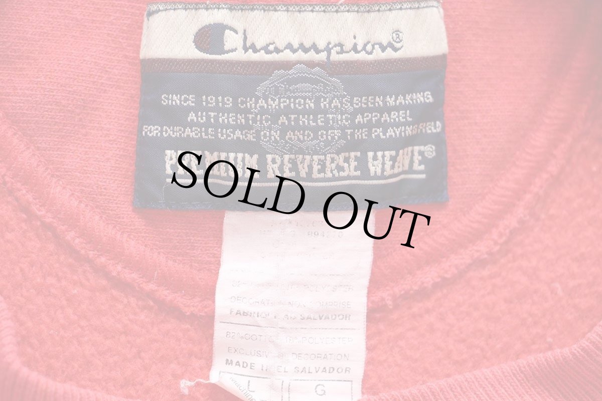 画像5: 00s Championチャンピオン Bubba TECH CONSULTING 刺繍 リバースウィーブ スウェット 赤 L (5)