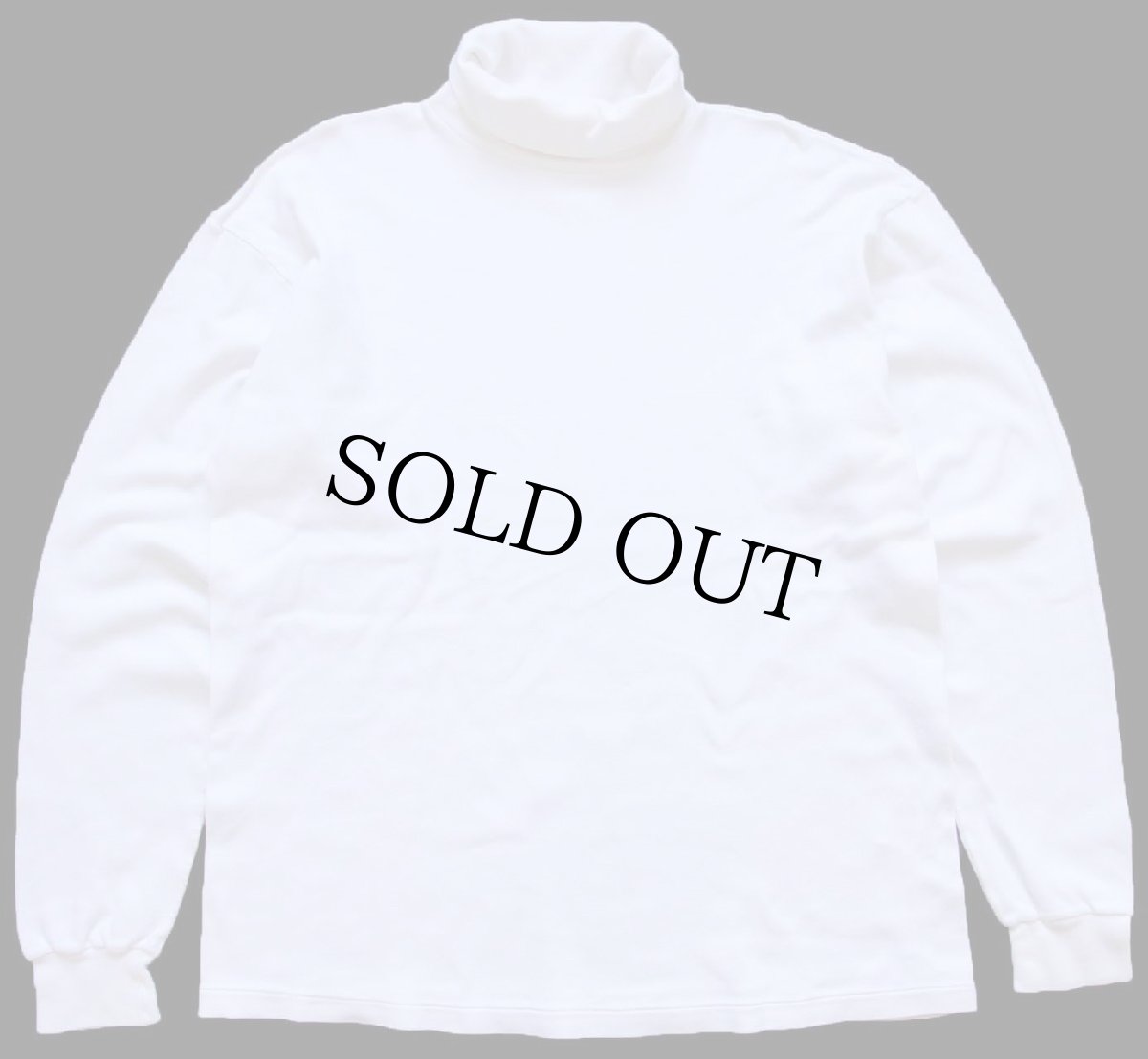 画像2: 90s USA製 STJOHN'SBAY 無地 タートルネック コットン 長袖Tシャツ ホワイト L (2)