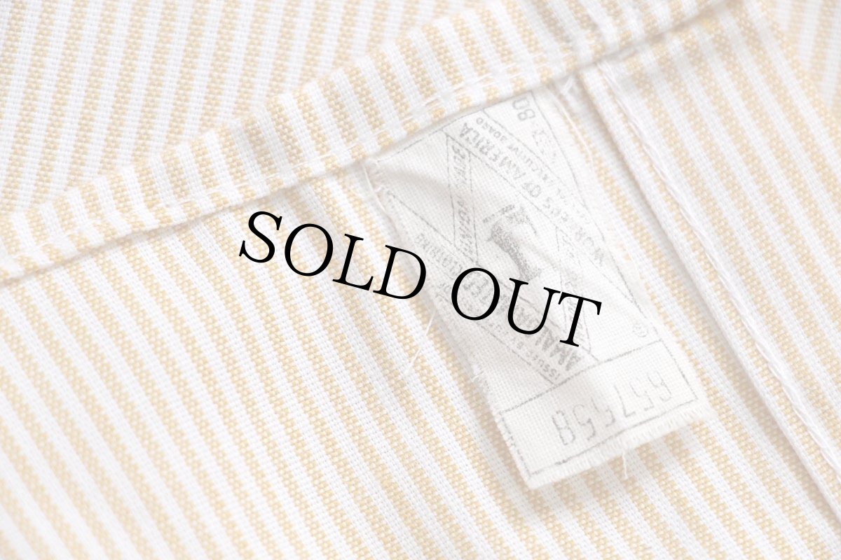 画像5: 70s USA製 Leeリー TWAパッチ付き ストライプ ワーク ウエスタンシャツ マスタード×白 (5)