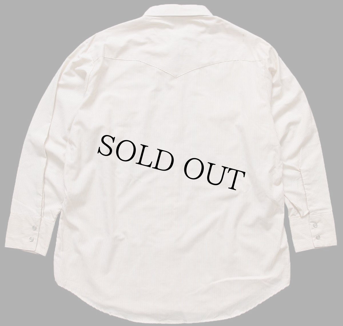 画像2: 70s USA製 Leeリー TWAパッチ付き ストライプ ワーク ウエスタンシャツ マスタード×白 (2)