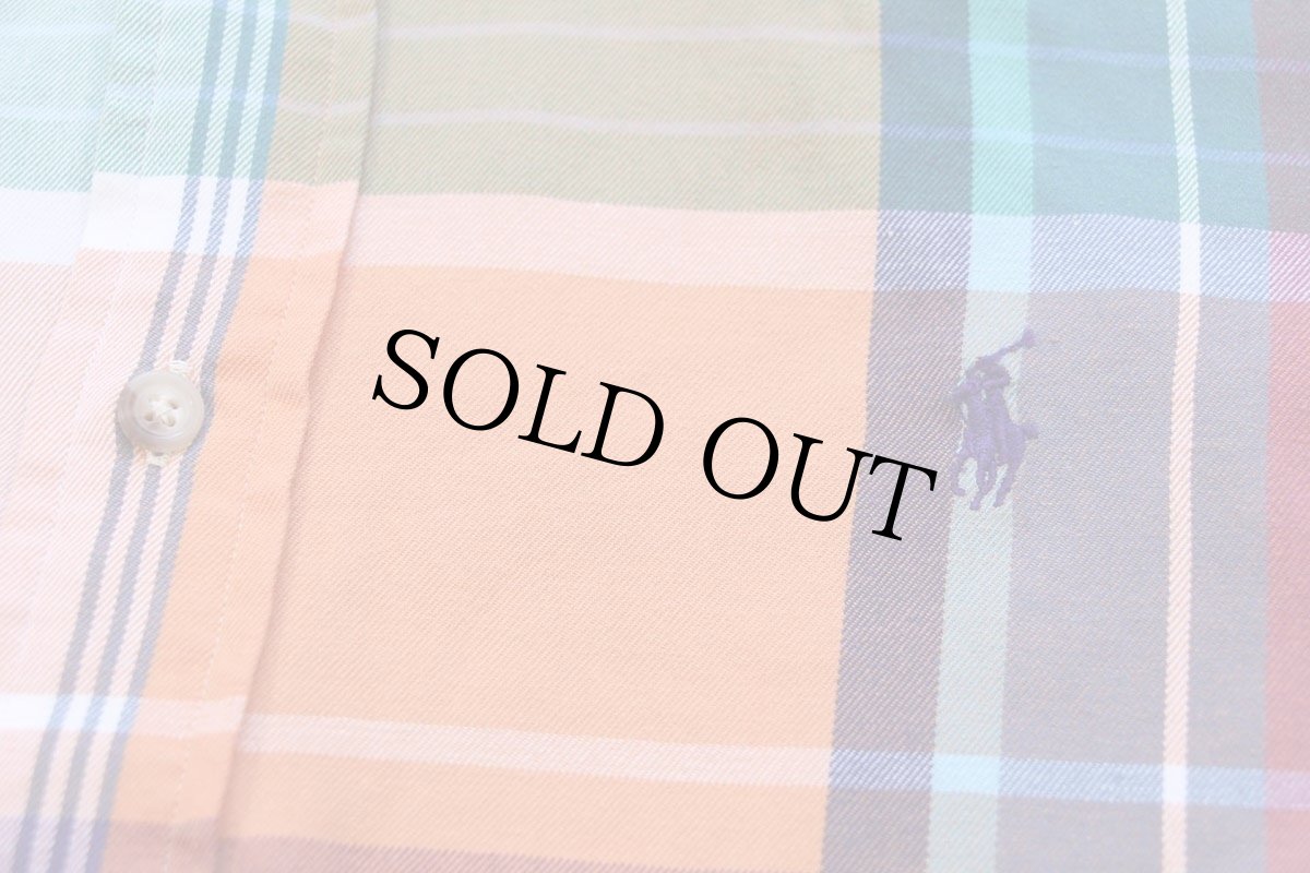 画像5: 00s ラルフローレン CLASSIC FIT マドラスチェック ボタンダウン コットンシャツ XL★99 (5)