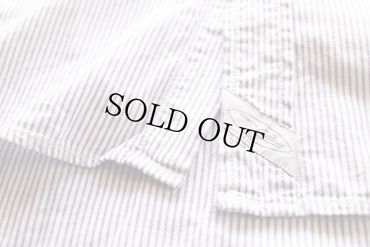 画像6: 90s Levi'sリーバイス ストライプ コットンシャツ 薄紫×白 M (6)