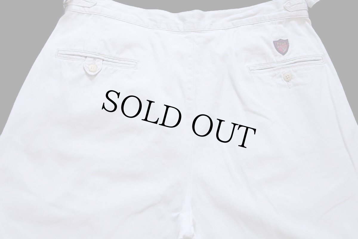 画像5: 90s USA製 ポロ ラルフローレン ツータック コットンパンツ ライトベージュ w36 L34★311 (5)