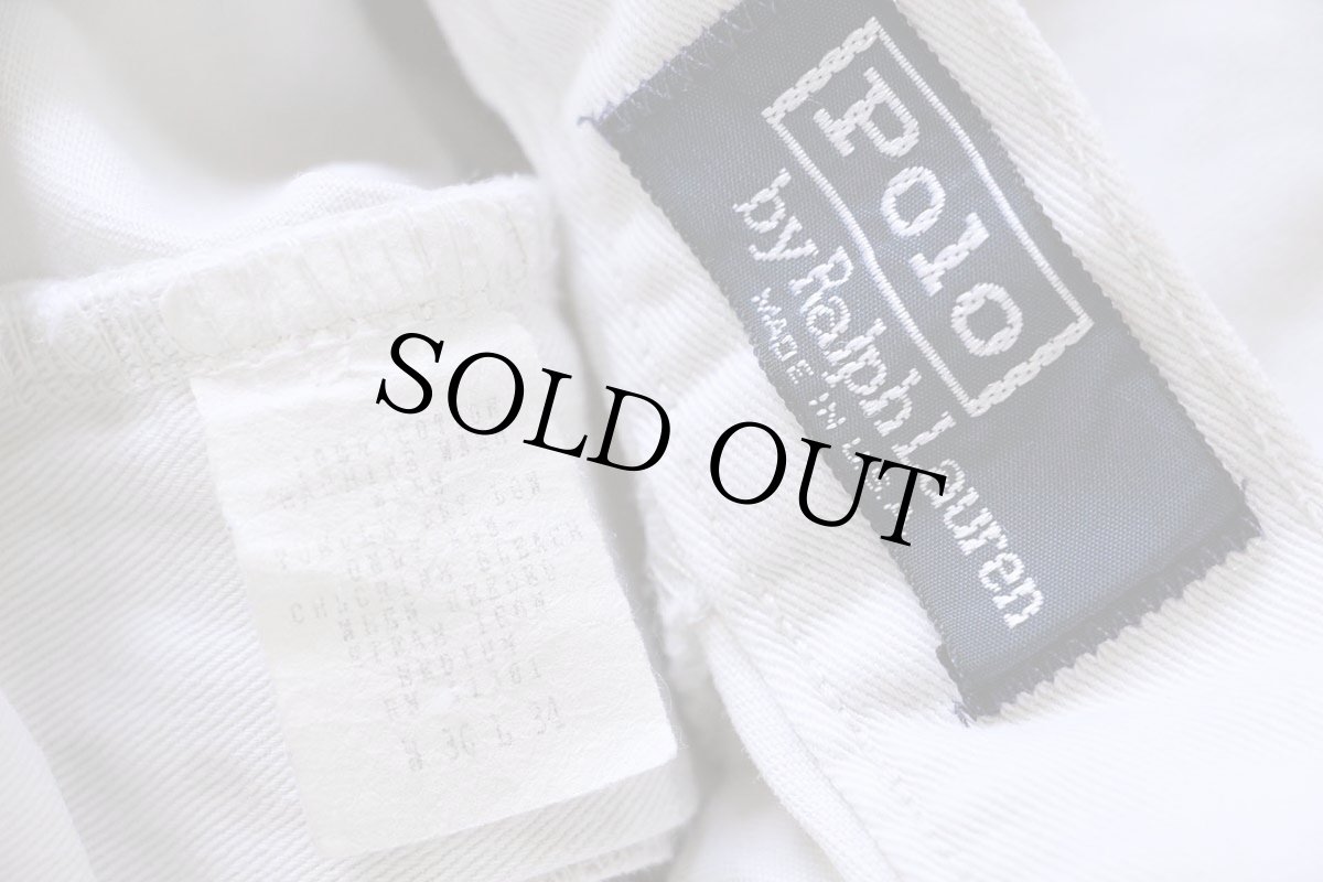 画像6: 90s USA製 ポロ ラルフローレン ツータック コットンパンツ ライトベージュ w36 L34★311 (6)