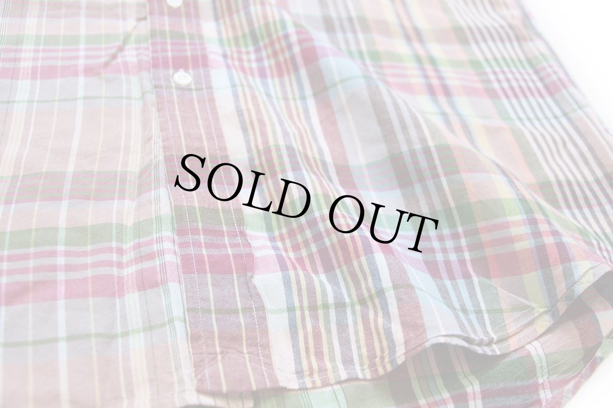 画像5: 00s ラルフローレン BLAKE マドラスチェック ボタンダウン コットンシャツ M★インド綿 (5)