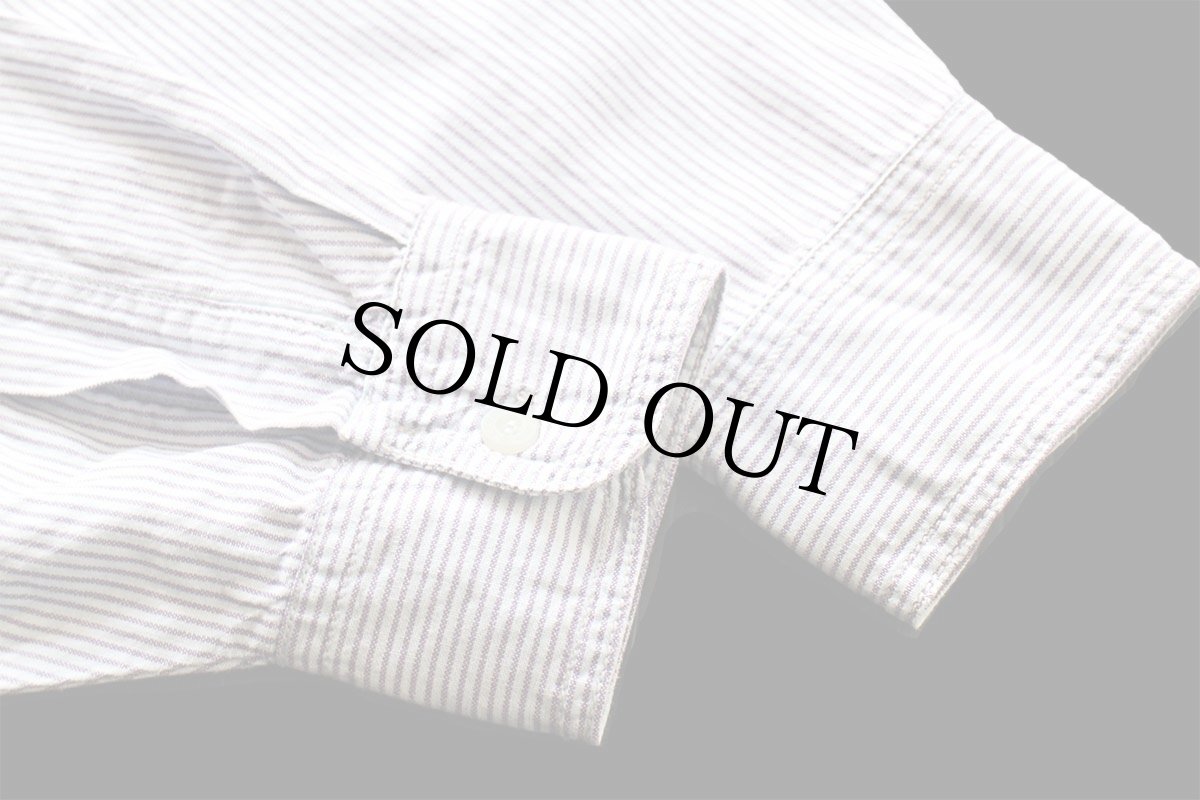 画像7: 90s Levi'sリーバイス ストライプ コットンシャツ 薄紫×白 M (7)