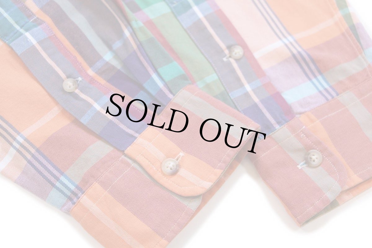 画像6: 00s ラルフローレン CLASSIC FIT マドラスチェック ボタンダウン コットンシャツ XL★99 (6)