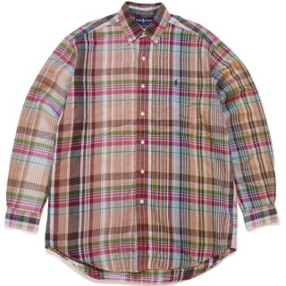 80s USA製 SERO マドラスチェック ボタンダウン 半袖 コットン